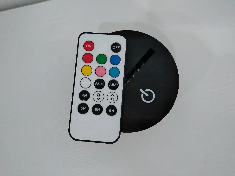 Black Touch sensor switch 7 color change 3d acrylic illusion night lamp base