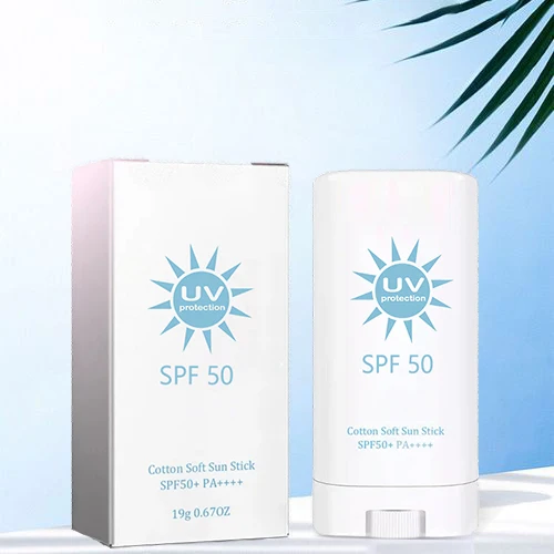 Custom Logo Water Resistant No White Cast Double Shield Cotton Soft 19g Zinc Sunscreen Stick Spf 50 Sunstick