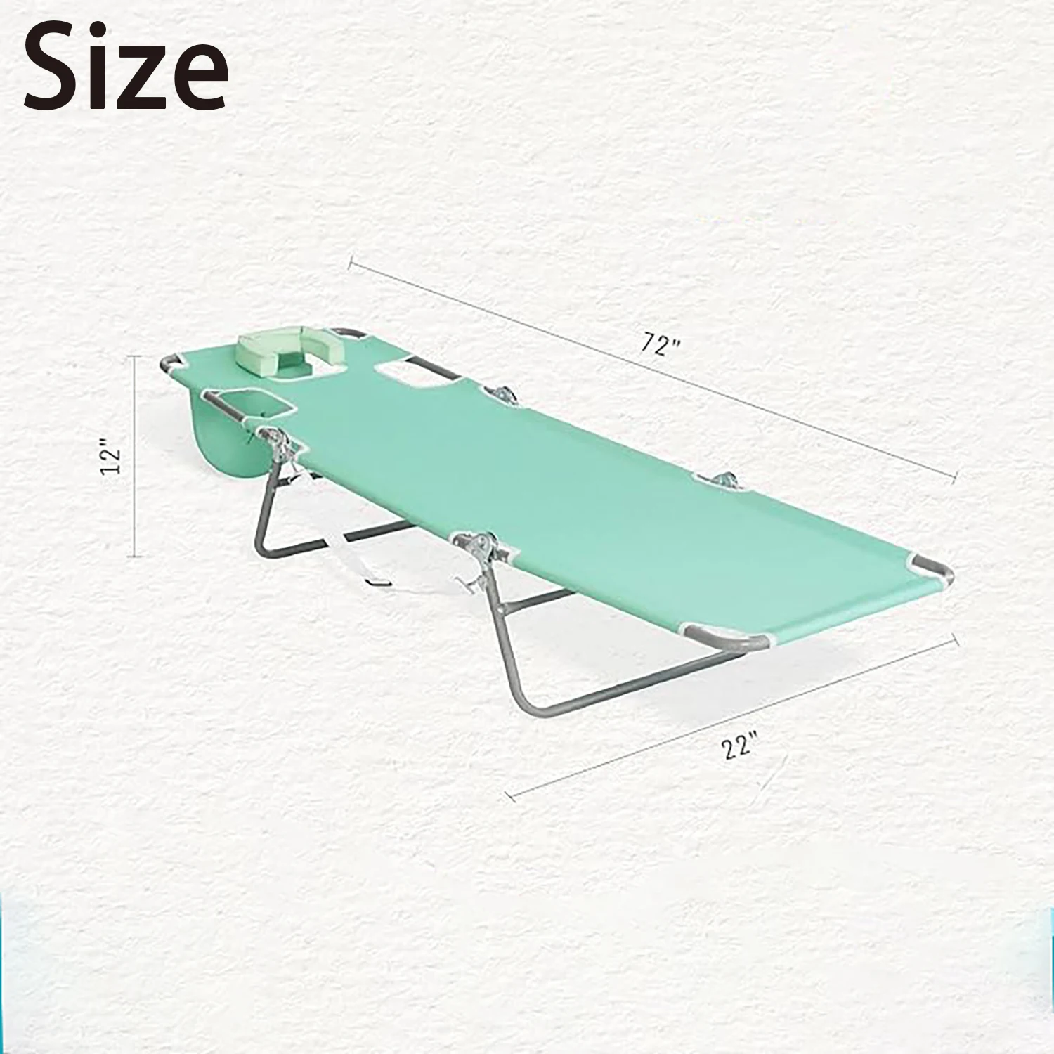 Custom Portable  Sunbathing Folding Chaise Lounge Beach Chairs With Face Hole-Versatile Folding Laying Out Chair for Tanning