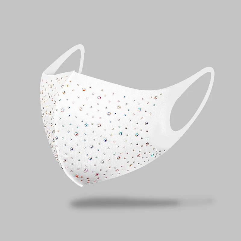 Sparkly Rhinestone Face Masked for Women Halloween Masquerade Party Decorative Bling Maskes Reusable and Washable