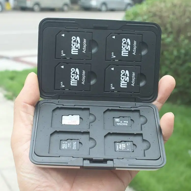 Portable SD Card Video Box Storage Holder Memory Card Case Protector Aluminum case 16 slots for SD/ SDHC/ SDXC/ Micro SD