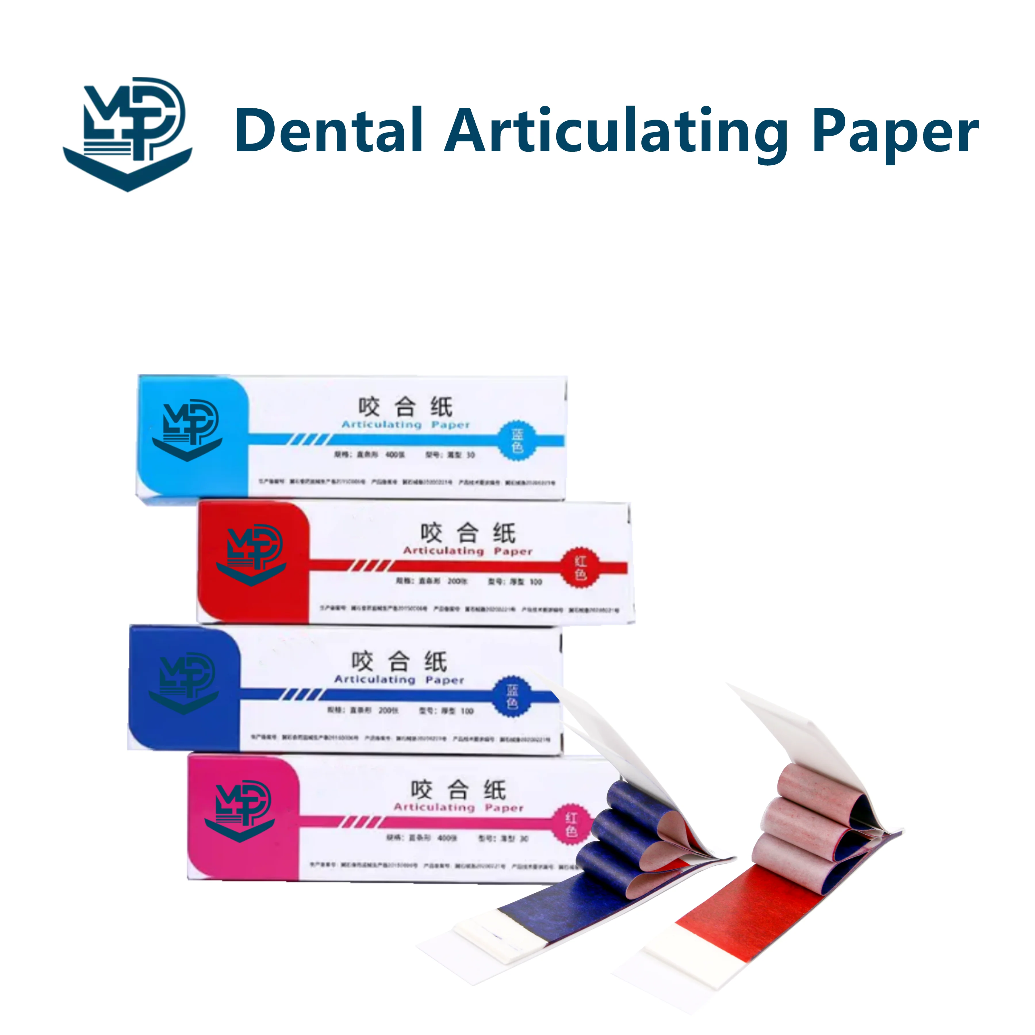 Dental consumables 30/50/100 um thin/thick blue straight articulating paper for dental clinic