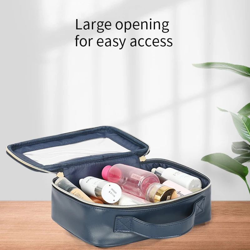 BSCI custom portable men women travel PU make up bag makeup bags cosmetic pouch