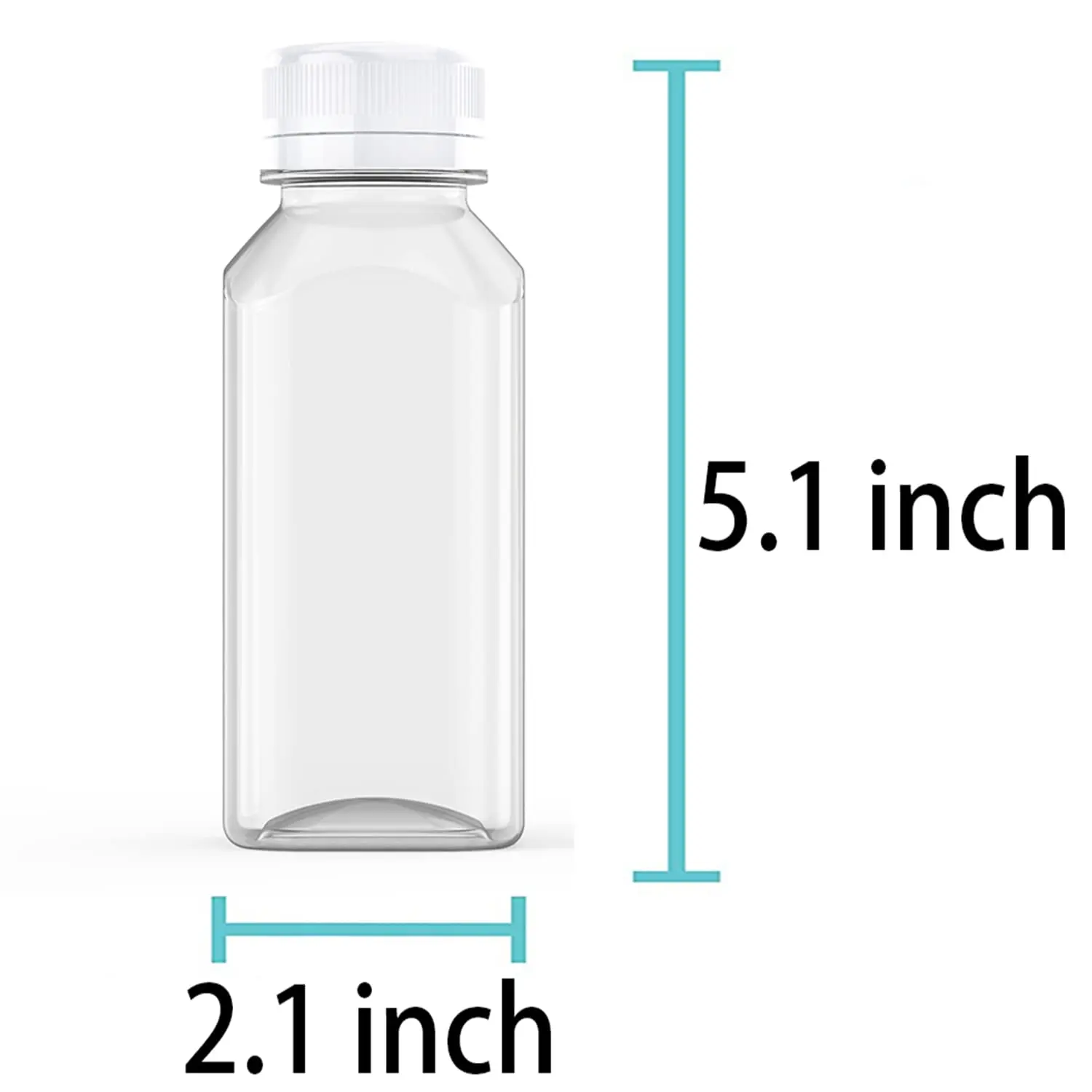 2oz 6oz 8oz 10 oz 12oz 16 oz 500ml Clear French Square Beverage Plastic Bottle With Cap