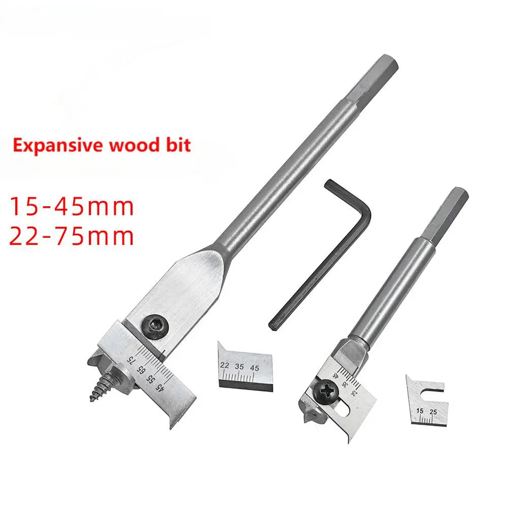 New 22-75mm Adjustable Woodworking Expansive Flat Spade Boring Drill Bit  for  woodworking drill