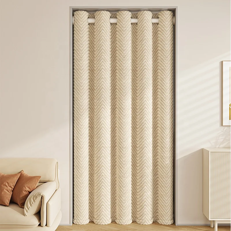 Custom winter bedroom curtains for shade and windproof warm thickened cotton door curtains
