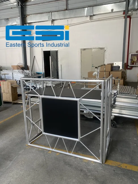 ESI Portable Aluminum Speaker Stand Dj Booth with Top Bar Event Table Dj Booth for Sale