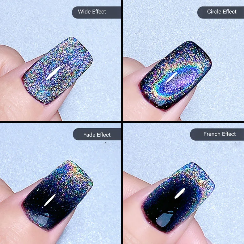 Hot Sale 15ml 10ml 8ml UV Magnetic 9D Laser Holo Rainbow Colour Hologram Cateye Gel Polish for Nails Cat Eye Nail Gel Polish