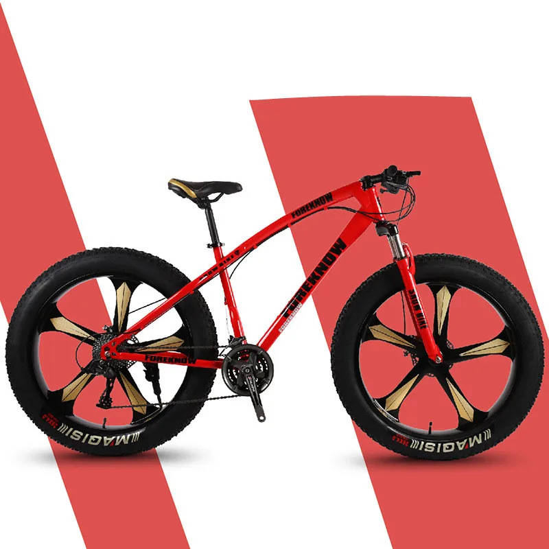 Good Quality Suspension Fork Orange Fat Tire Mountain Bike Fat Bike 26inch Mtb For Man Bicycle