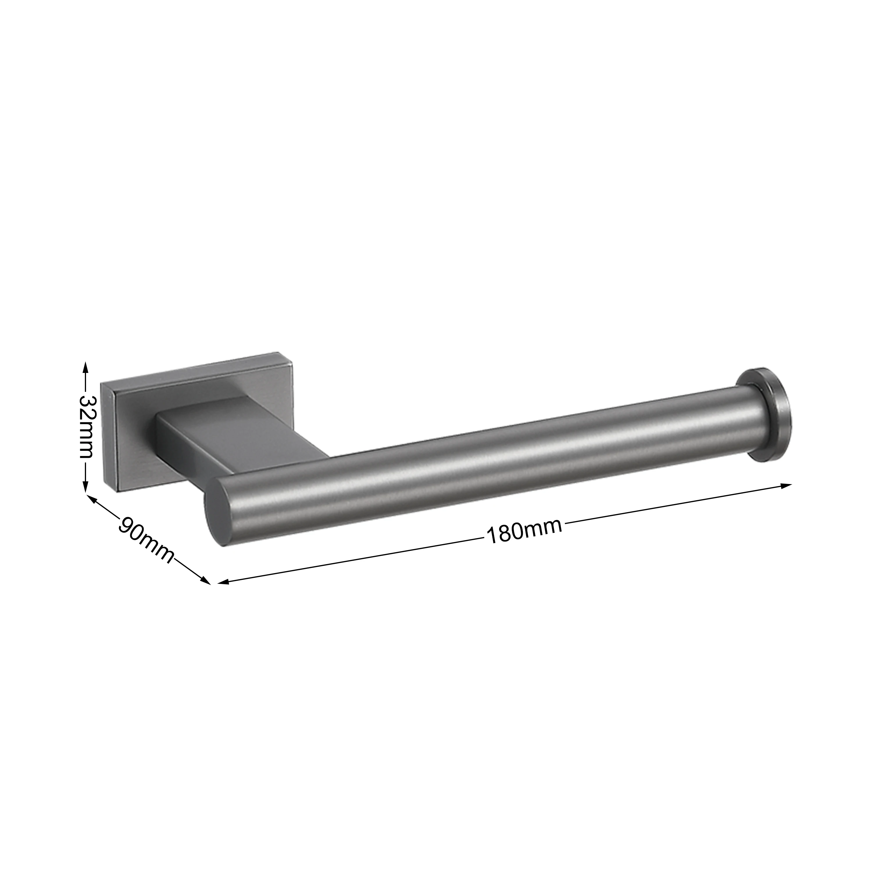 Gun grey Wall Mounted Bathroom Waterproof Dustproof 304 Stainless Steel Roll Toilet Paper Holders