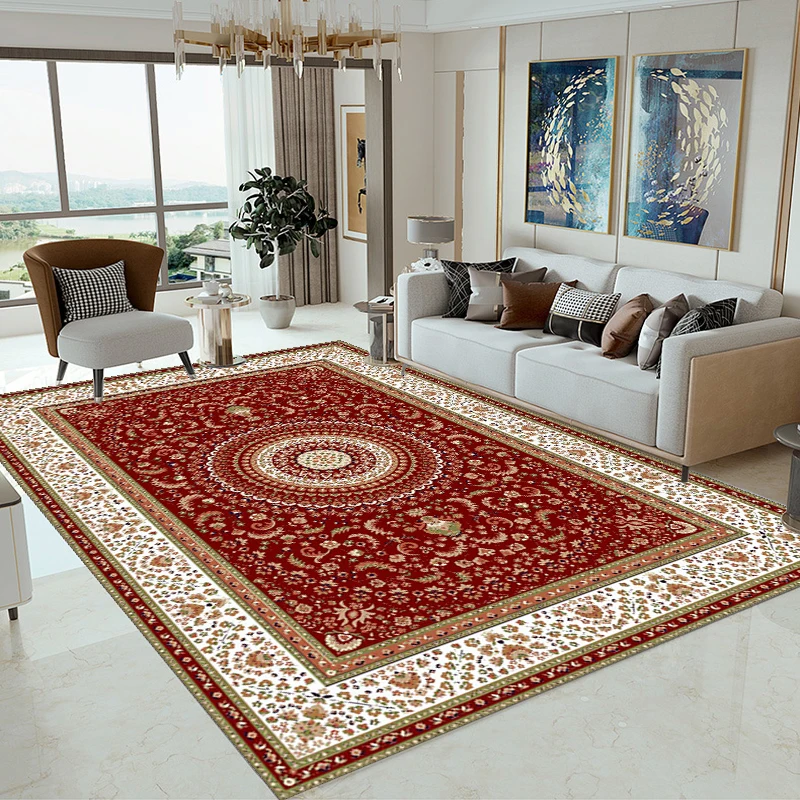 Hot Sell 3D Printed Carpet Custom Manufactures Golden Diamond Velvet Mat Home Persian Washable Shiny Area Carpet and Rug