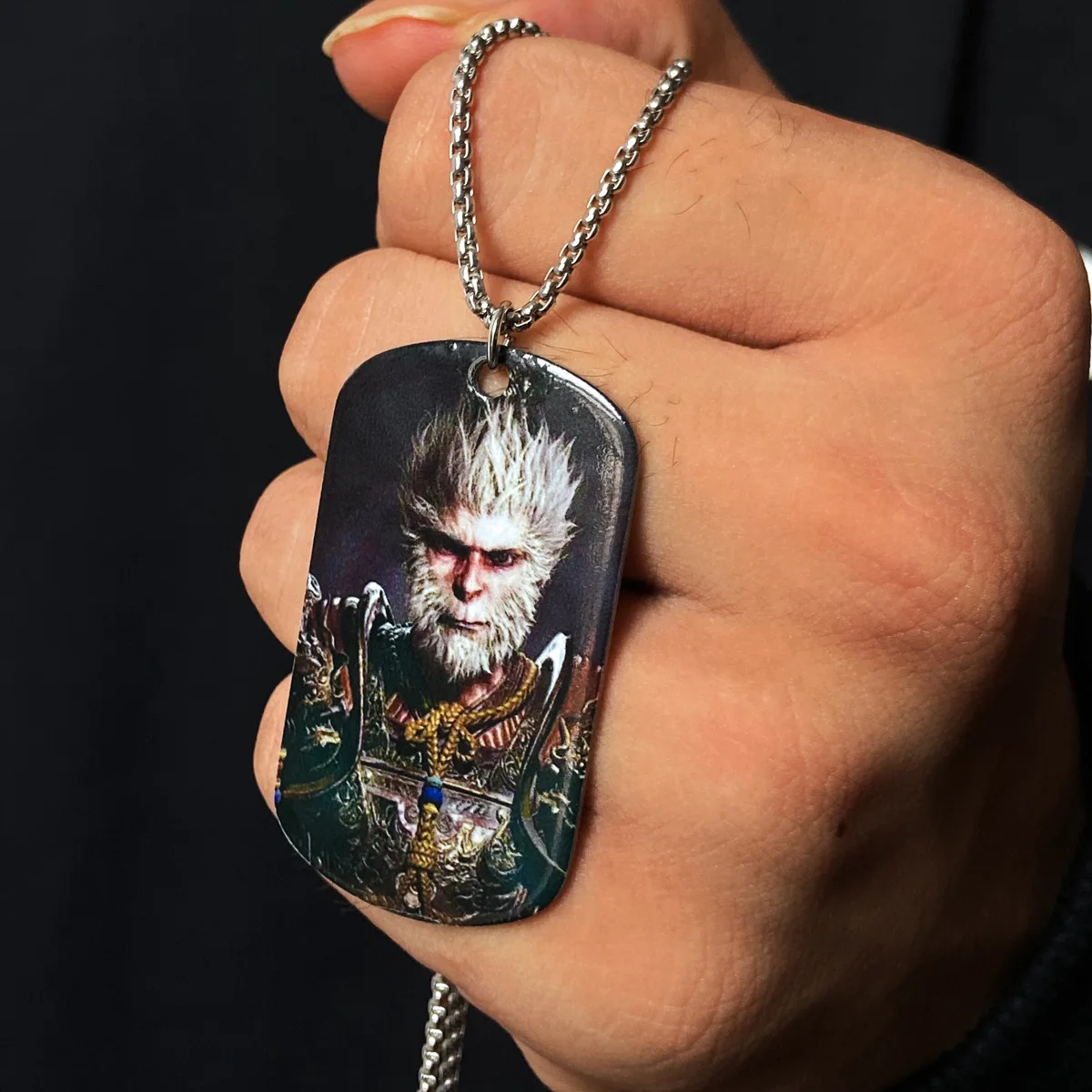 Black Myth Wu Kong Dangle Necklace Stainless Steel Famous Game Wu Kong Necklace Journey to the West Portrait Necklace AM1081018