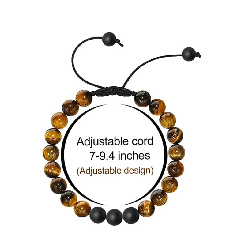 SL22366 Adjustable Tiger Eye Oil Diffuser Healing Bracelet Yoga Bead Lava Rock Stone Black Onyx Bracelet Men Women Jewelry
