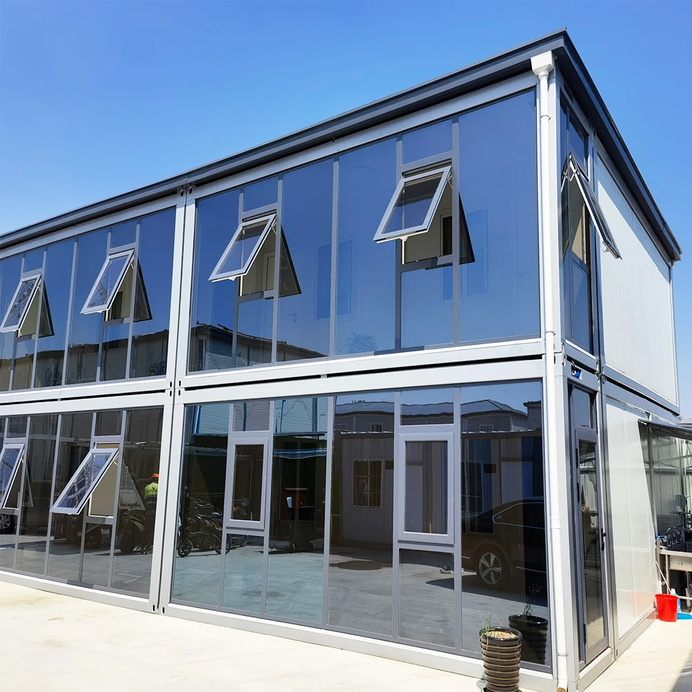 Good quality Fashion design Good  small  house prefabricated with glass wall in low price