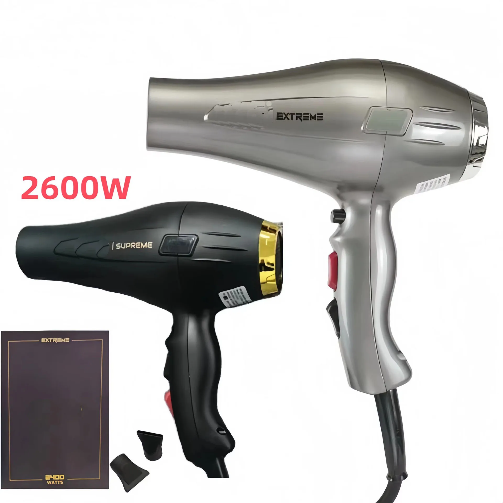 Professional Salon 2600W Power Black Color Hair Dryer AC Motor Three Speed Selection Of New Popular Blower