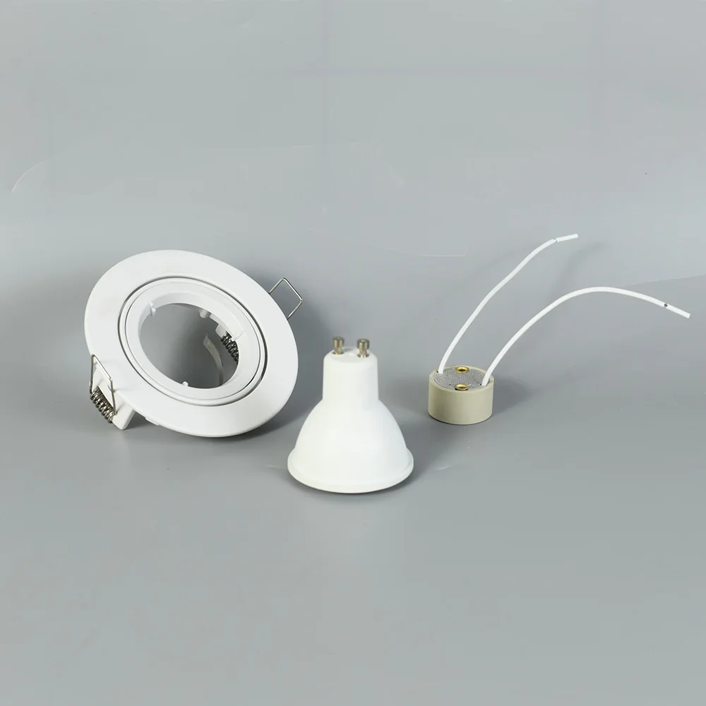 Rotatable Round GU10 MR16 Frame Holder Cutout 70-80mm Aluminum GU10 Module Spots Led spotlights Fixture Frames