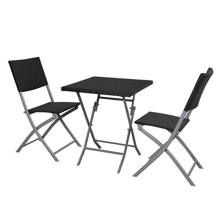 Folding 3pc bistro set slat aluminium folding bistro table and chairs