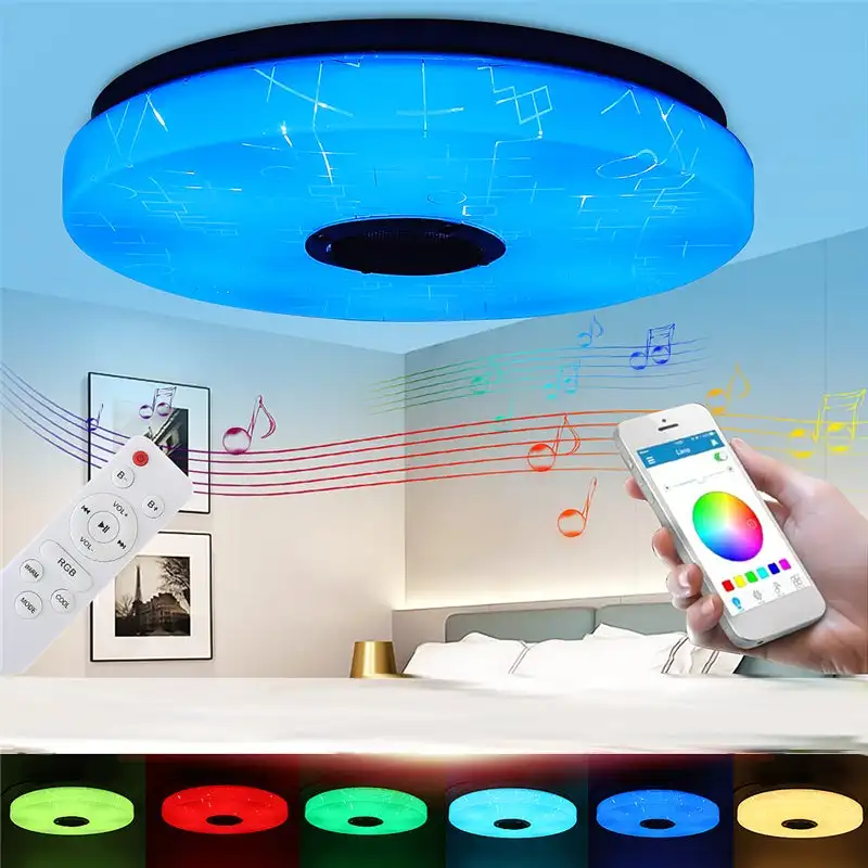 36 Вт приложение RGB контроллер дистанционного управления для цветомузыка lamparas de techo para интерьер декоративный круглый современный затемнения номер освещение светодиодный потолочный светильник