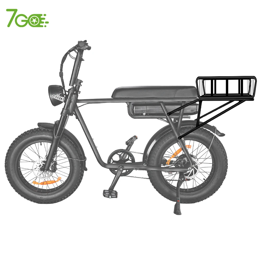 7Go High quality wholesale Electric bicycle ebike e bike accessories iron  hanging rear back basket