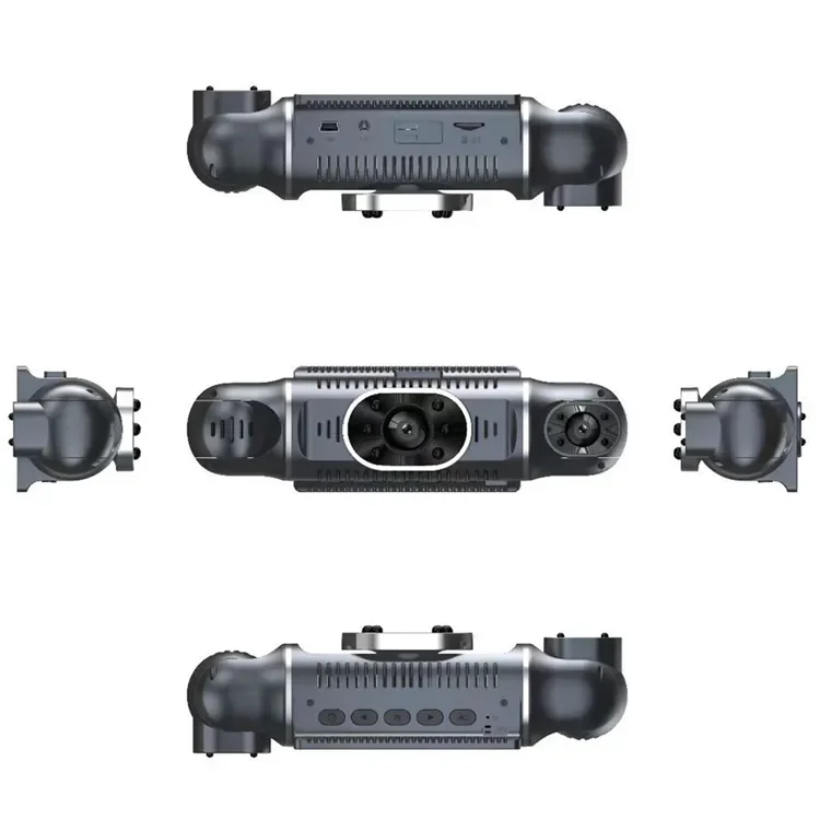 3-канальная камера 1080P FHD DVR передний задний Автомобильный Регистратор черный ящик с тройным объективом