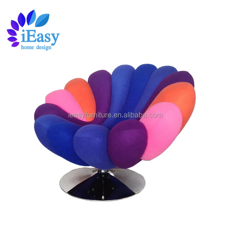 Современный Вращающийся Круглый анемоновый стул iEasyFurniture для отдыха вращающийся бархатный с лепестками акцентом одноместный диван
