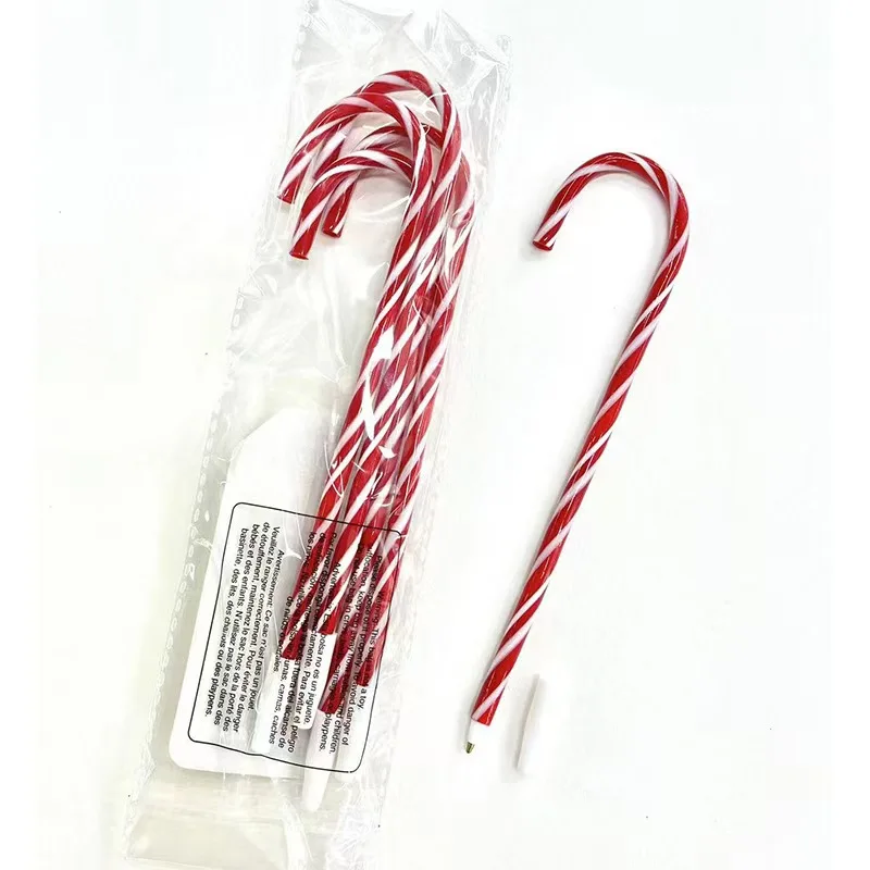 7 Inch Candy Cane Pen Christmas Pens with Black and Blue for Christmas Holiday New Years Home Decor Party Gift