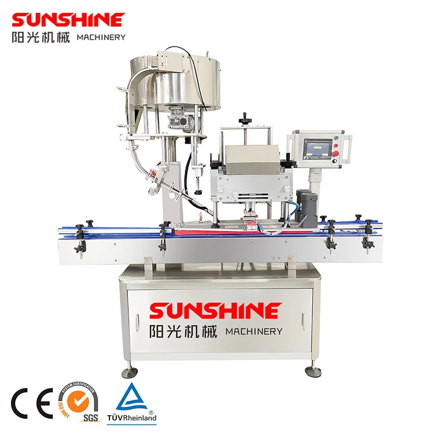 Automatic linear four wheel round cap capper plastic bottle screw sealing machine multifunctional capping machine