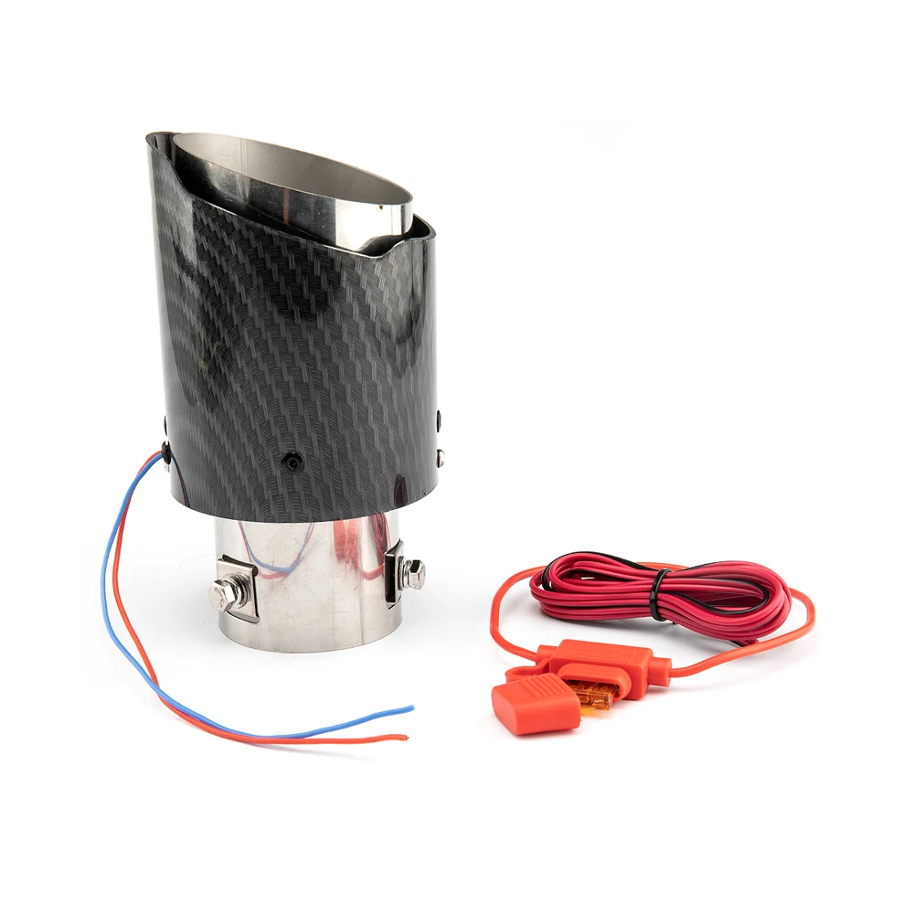 factory Best selling universal carbon fiber Muffler Tip Tail Pipe Luminous LED For 35-63mm