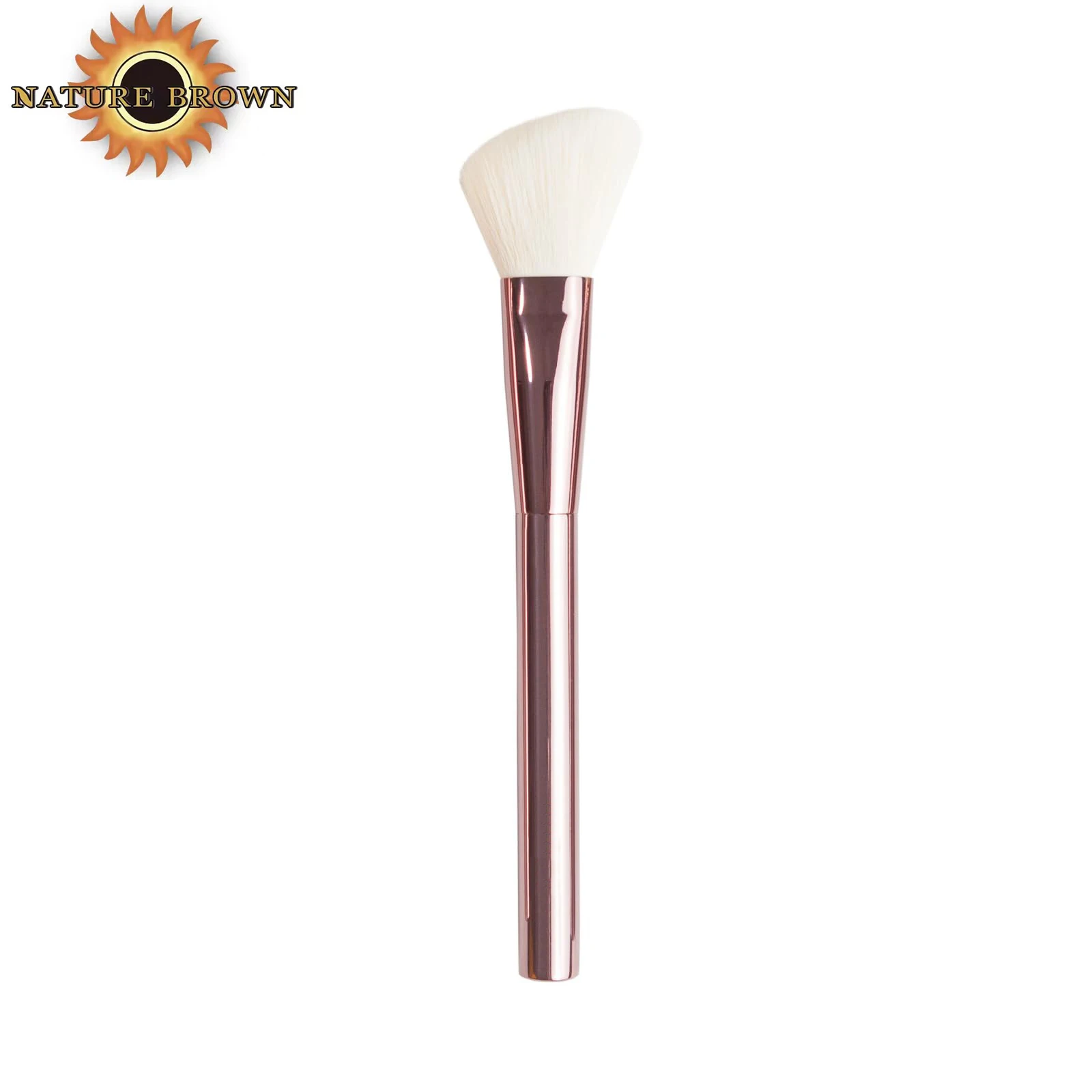 Sustainable Luxury Contour Brush Professional Cosmetic Aluminum Synthetic Hair Foundation Powder Concealer Application Labeling