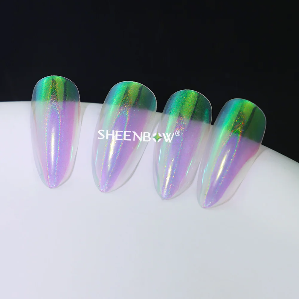 Sheenbow newest neon holographic glitter nail pigment powder