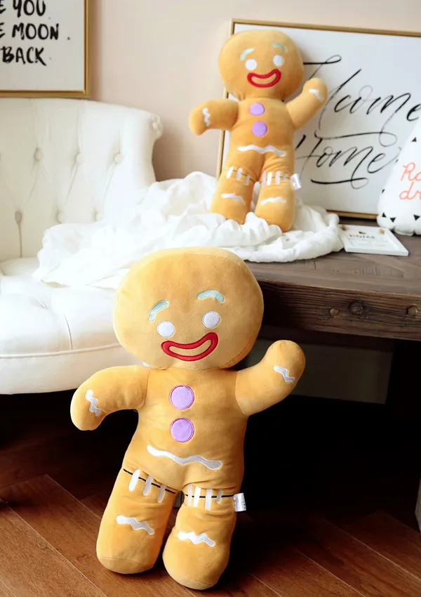 Ruunjoy Gingerbread Man Plush Toys Biscuit Plushies Cookies Man Stuffed Doll Soft Sofa Cushion Pillow Christine Decor Xmas Gift