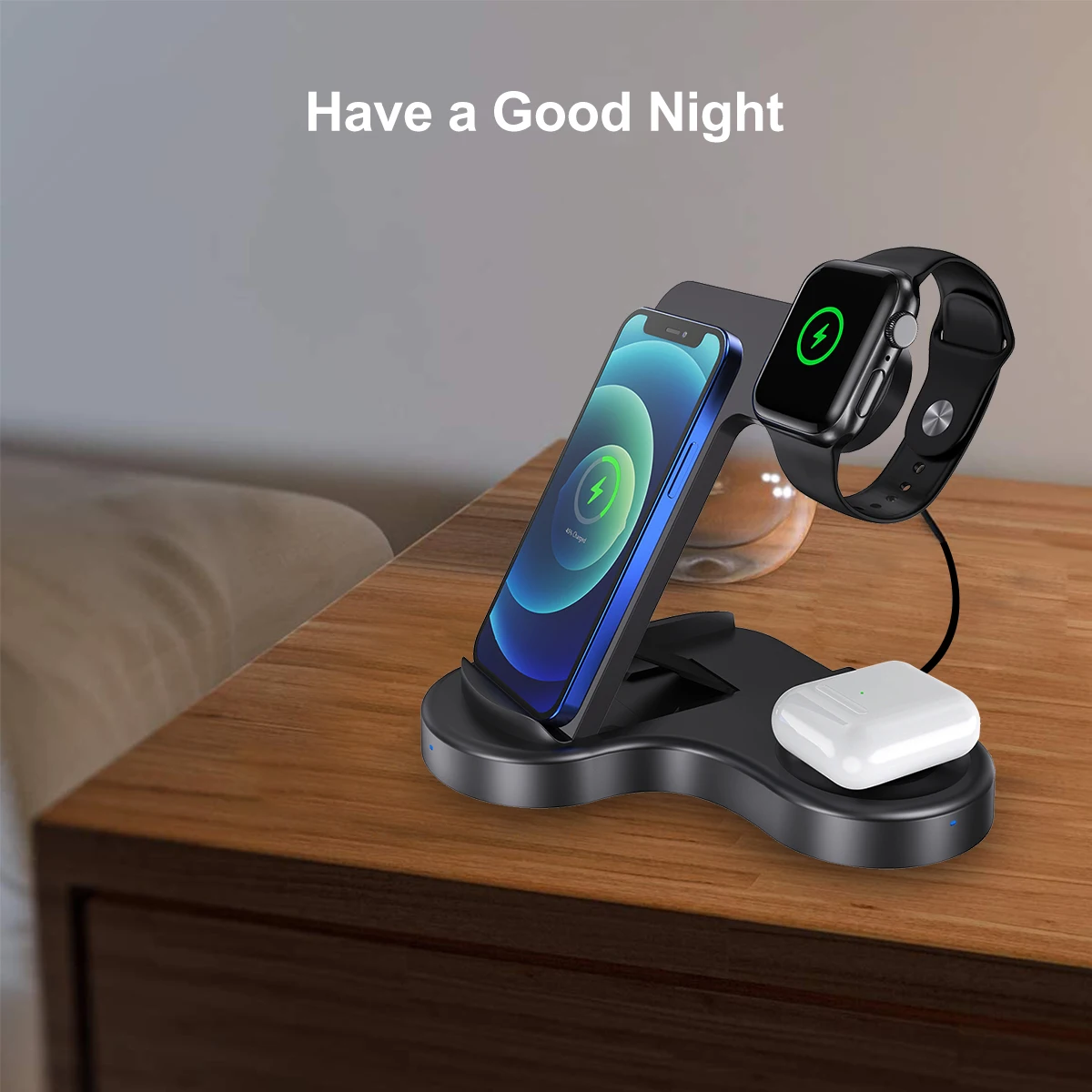 2022 Popular Black 15W 10W 7.5W 5W  GRAY Foldable wireless phone charger  3 in 1 wireless charger for Phone Watch Earphone