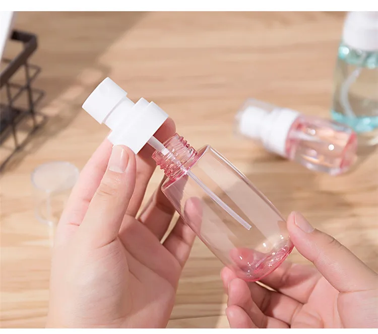 Plastic PETG  Refillable Travel Fine Mist Spray Diffuser Sanitizer Bottle for 30ml 60ml 80ml 100ml
