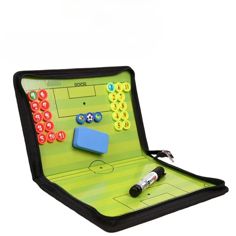 Large Foldable Magnetic Tactical Board Set Indoor Sports Coach Clipboard Eraser for Football Training and Magnetic Chess Games