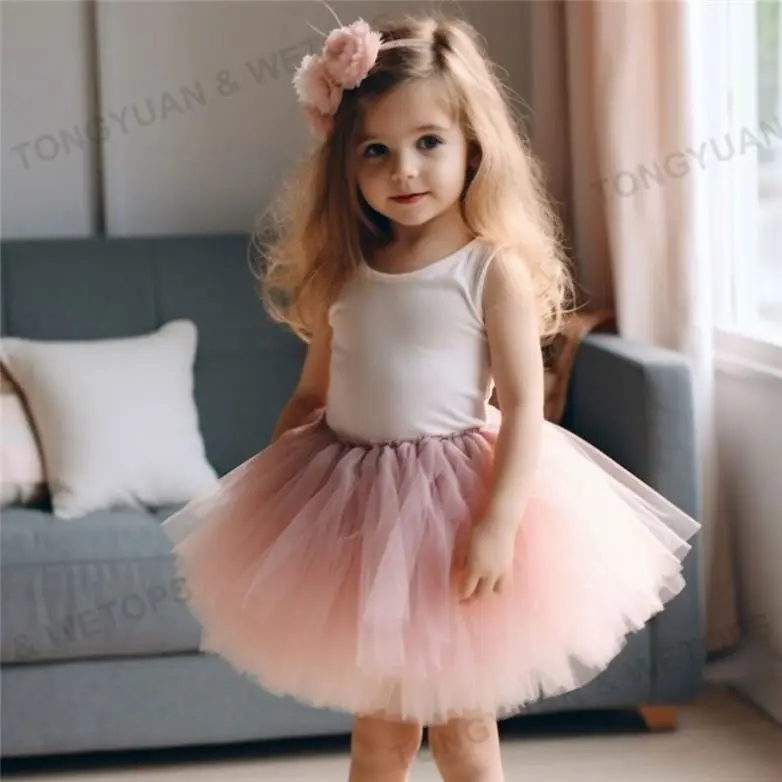 Fashion Baby Girls Fluffy Tutu Skirt Summer Girl Pretty Princess Tulle Mesh Short Skirts Kids Party Dance Performance Skirts
