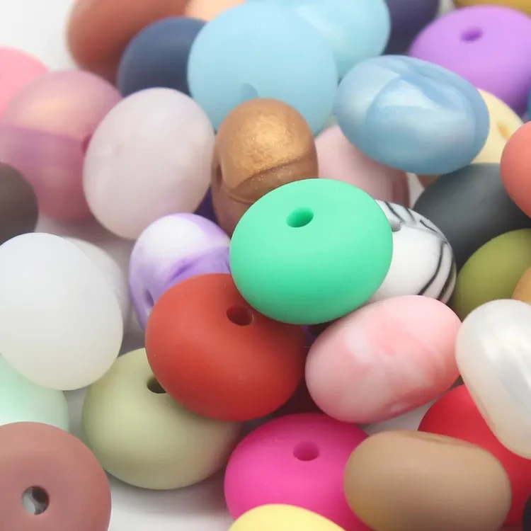 New product wholesale bulk 15 mm silicone teething beads focal silicone beads