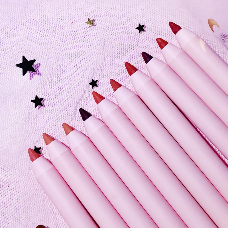Private Label Cosmetics Pink Lipliner Lip Liner Makeup Vegan Cruelty Free Waterproof Long Lasting Matte Creamy  Pencil