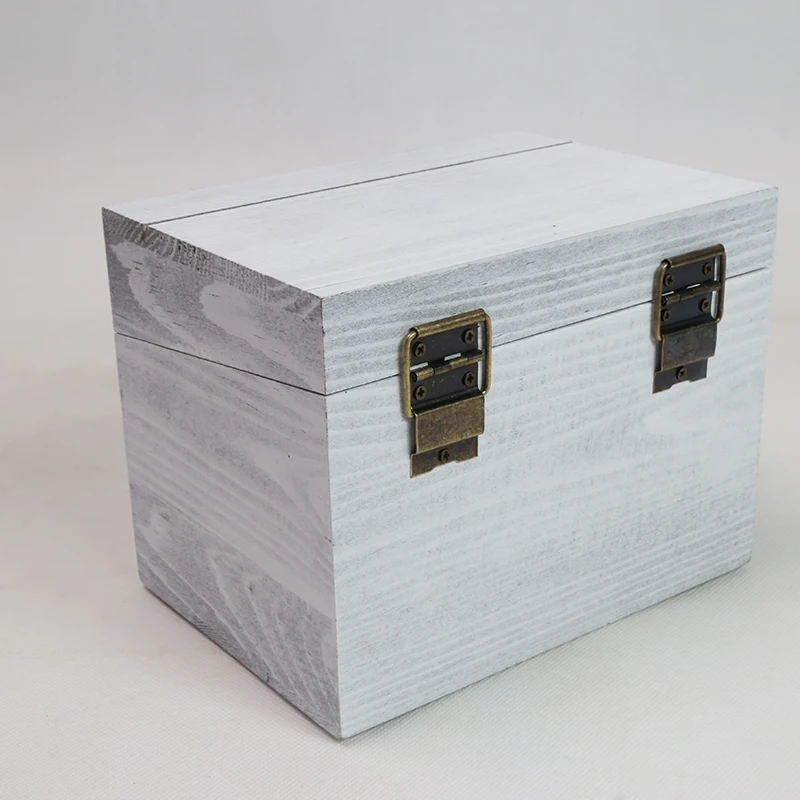 Vintage Style Solid Wooden Recipe Organizer Wood Recipe Box Kitchen Recipe Card Box