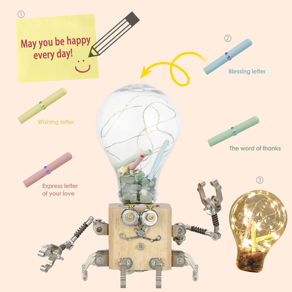 2021 hot sales Hobby Model Kits to Build, Cancer Metal Model with LED String Lights-Model Metal DIY for Adults and Kids gifts
