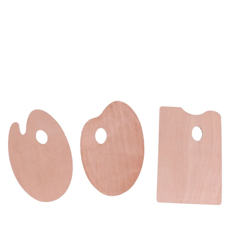 
Hot sale 20*30cm wooden oval paint palette painting board for painting with thumb hole 