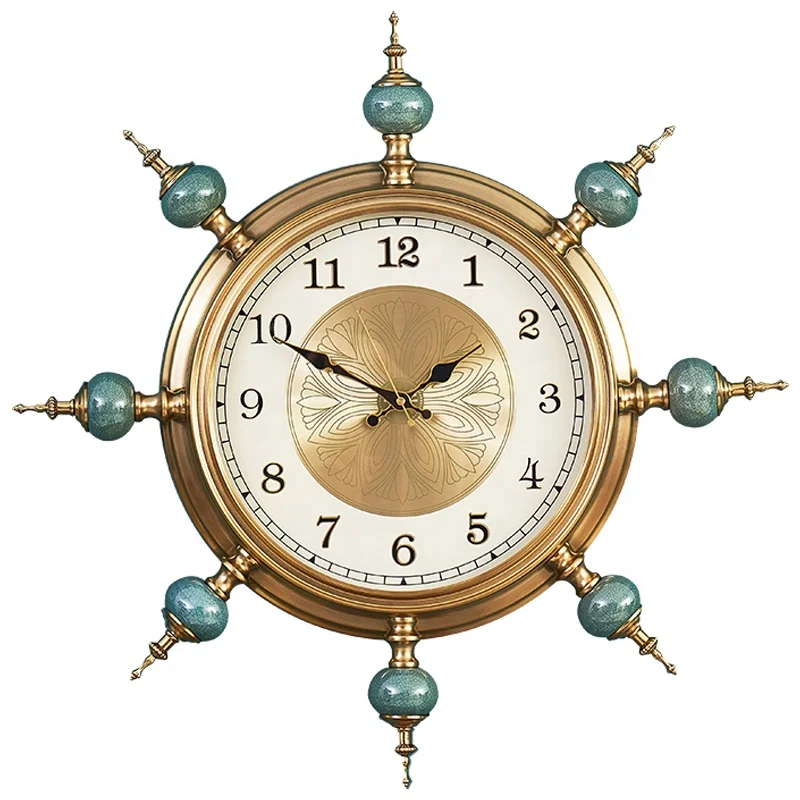 Factory promotion 16 inch hot selling customized quartz high-end gift round ceramic clock antique customized wall clock