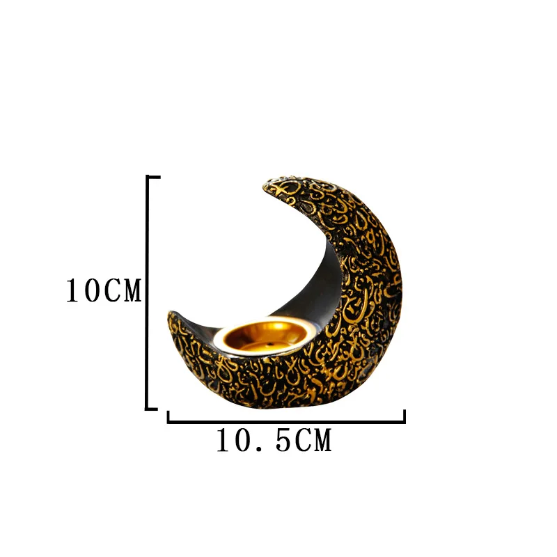Middle East Arab Ramadan Bright crescent resin incense burner ancient and elegant desktop decoration aromatherapy burner