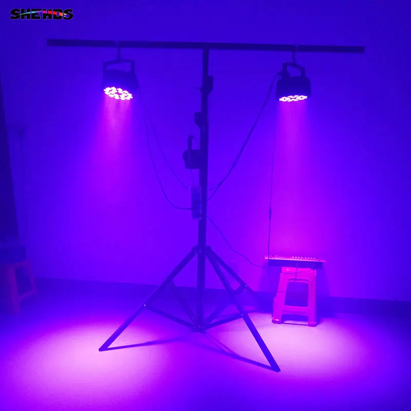 Shehds Aluminum Alloy Flat 18x18W RGBWA UV 6in1 LED Par Light Wash Stage Lighting for Church