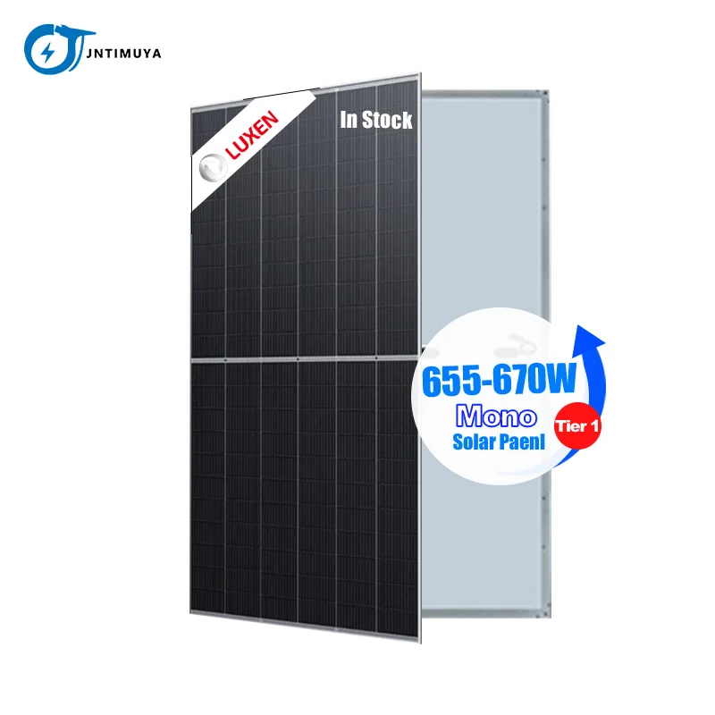 JNTIMUYA Luxen 600W PV Solar Low Price Wholesale Off Grid 21.57% High Conversion Rate 645W 650W 660W 670W Solar PV Panels