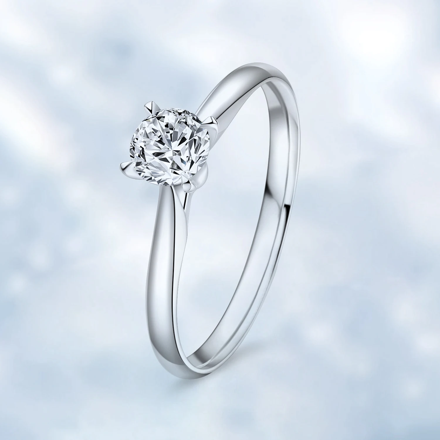 1 2 ct carat solitaire diamond moissanite ring 925 sterling silver round cut for women fine Jewelry sterling silver ring