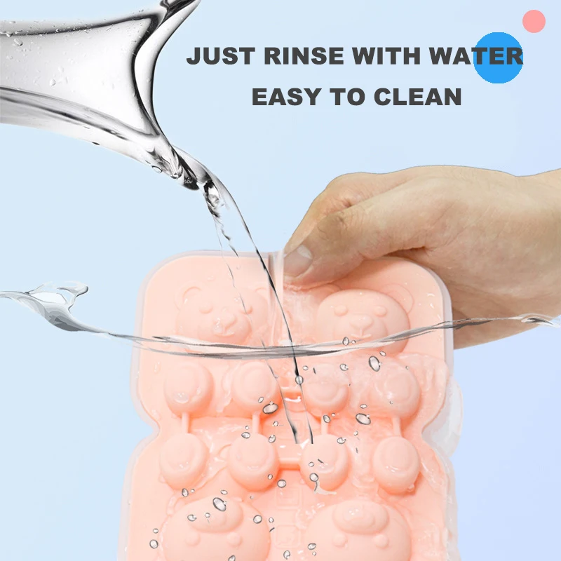 DIY Chocolate Mold Reusable Easy Release 3D Bear Shape Silicone Ice Cube Tray Jelly Cake Ice Mold