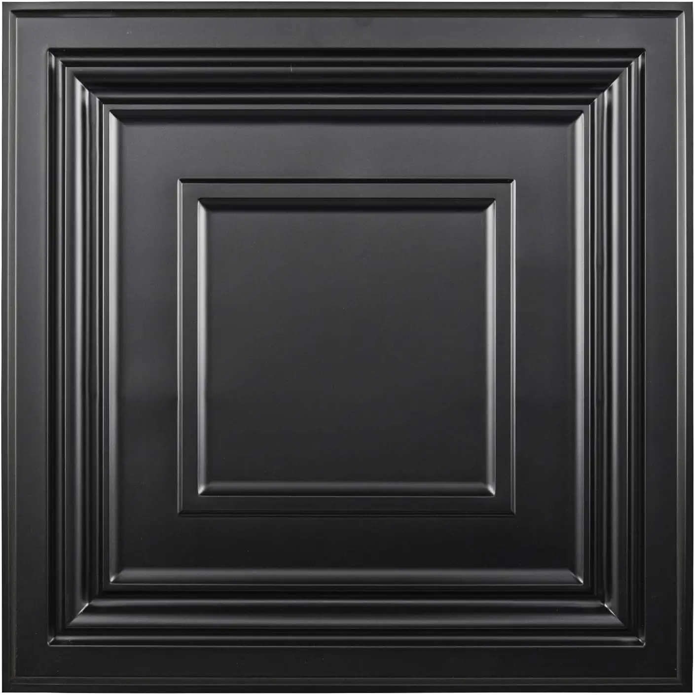 3D PVC Wall Panels Decorative Drop Ceiling Tile Glue up Ceiling Panel Square-Black