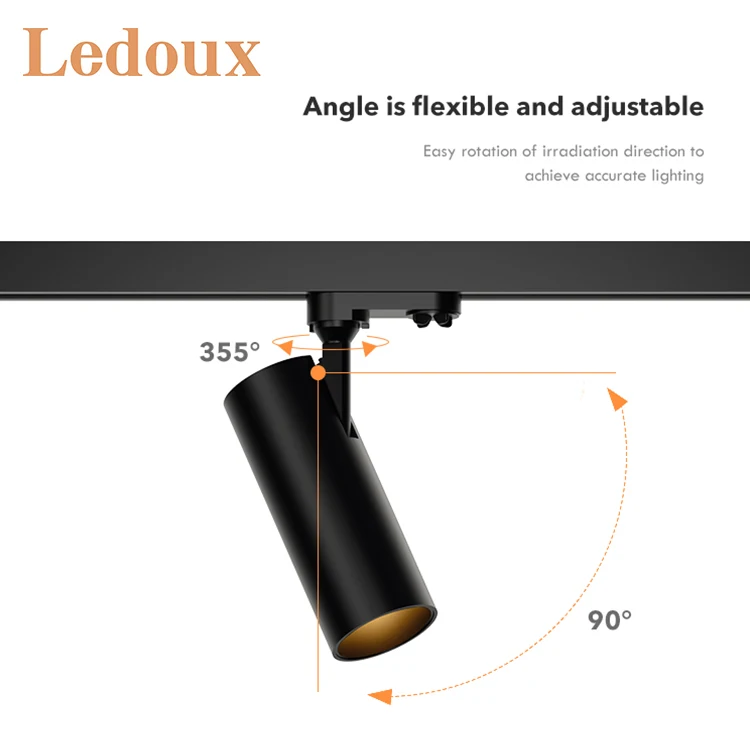 LEDOUX Best Selling Anti-Glare Surface Mounted Aluminum Adjustable led Track light Living Room Gallery led Track lights