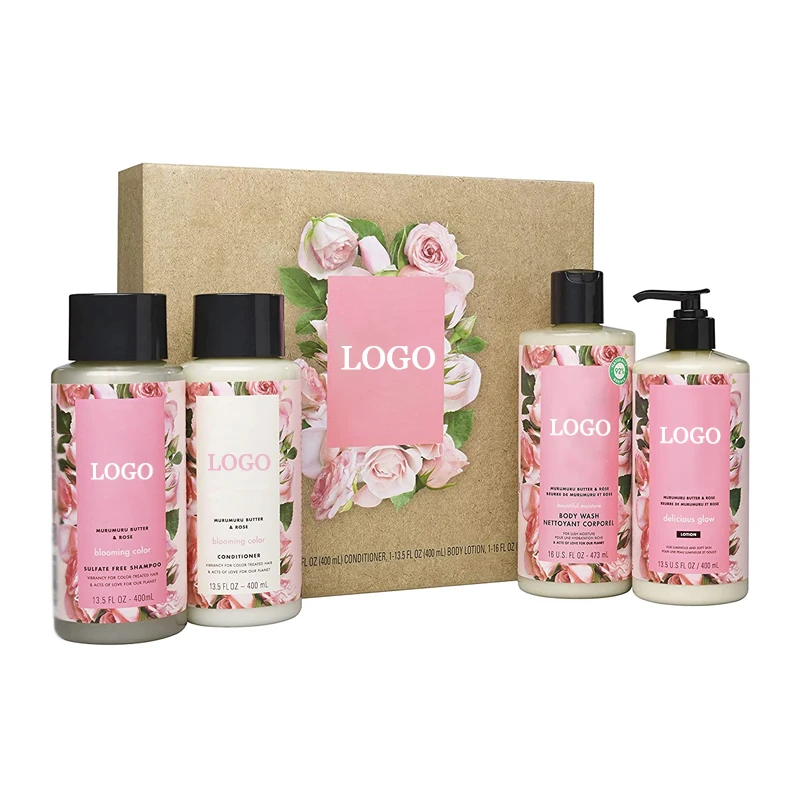 Private label Natural Organic bath spa shower gel body care bath gift set