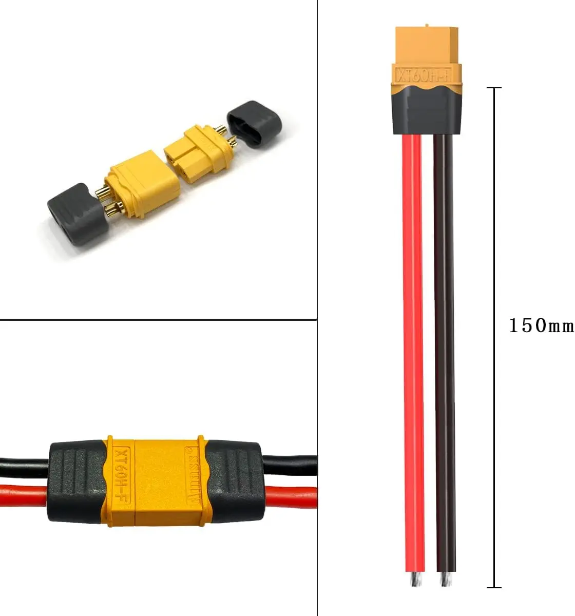 Разъем XT60 штекер и гнездовой разъем с разъемом для RC Lipo Battery Drone 12AWG кабель 15 см